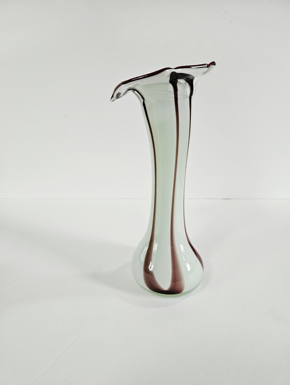 Vintage Murano Style Handblown Art Glass Calla Lily Jack-In-The-Pulpit Vase - Picture 4 of 16